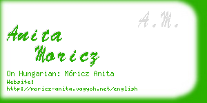 anita moricz business card